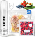 Compact Handheld Food Vacuum Sealer, 30 Reusable Bags