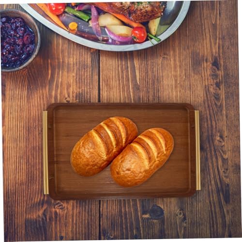 SOLUSTRE Wooden Serving Tray Rectangular Multi-Purpose Snack and Tea