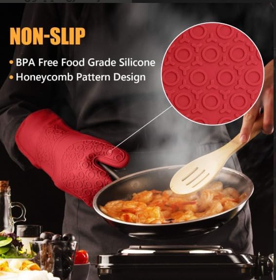 BPA-Free Soft Silicone Oven Mitts - Image 2