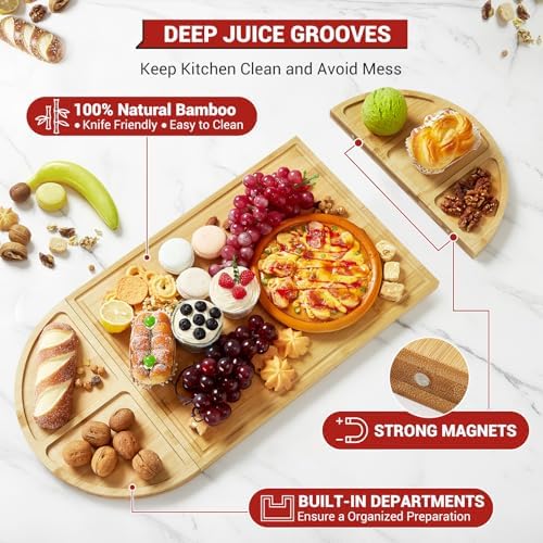 Takywep Eco-Friendly 3-Piece Bamboo Cheese & Meat and Cheese Platter