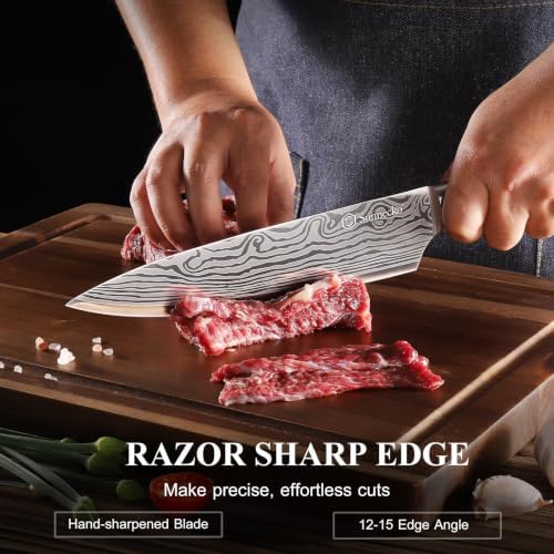 Sunnecko 7-Piece Kitchen Knife Set, High Carbon Stainless Steel