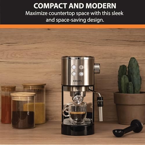 KRUPS 15-Bar Espresso Machine with Milk Frother, Cup Warmer