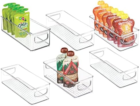 mDesign Small Stackable Pantry Storage Bins, 6 Pack