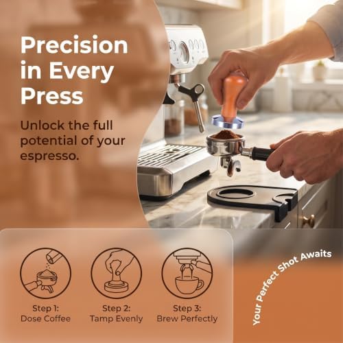 Espresso Distributor & Tamper: Precision Coffee Flattener & Mat