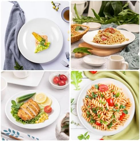 Set Of 6 8 Inch White Dinner Plates