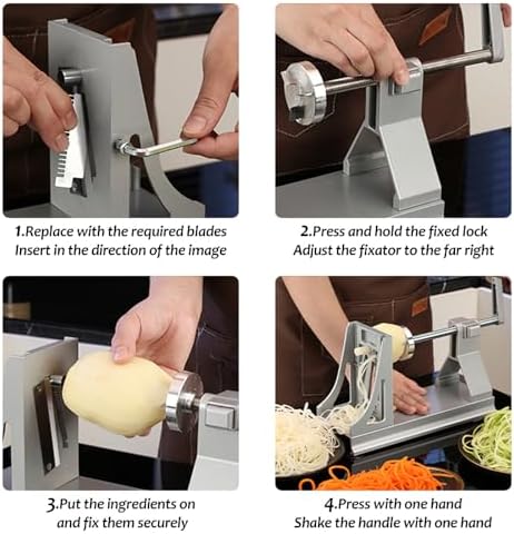 Vegetable Spiralizer Spiral Slicer, Stainless Steel Body