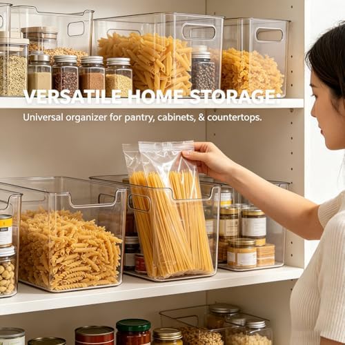 Clear Freezer Storage Bins,4pc Bottom Drawer Freezer Storage Bins