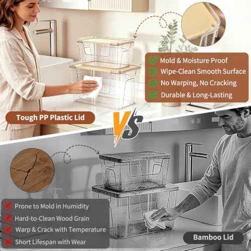 VOOWO Trash Bag Holder, 2 Pack Clear Trash Bag Dispenser with Plastic