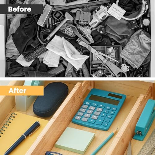 Adjustable Bamboo Drawer Dividers, Drawer Organizer for Kitchen