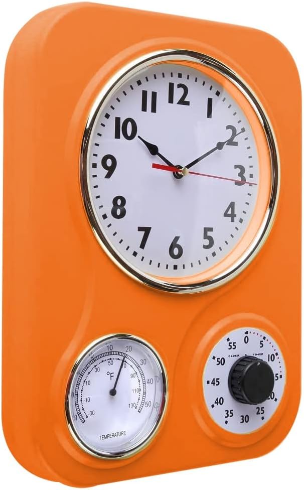 Lily's Home - 9.5 Inch x 12.5 Inch - Retro Kitchen Wall Clock, Vintage Wall - Image 2