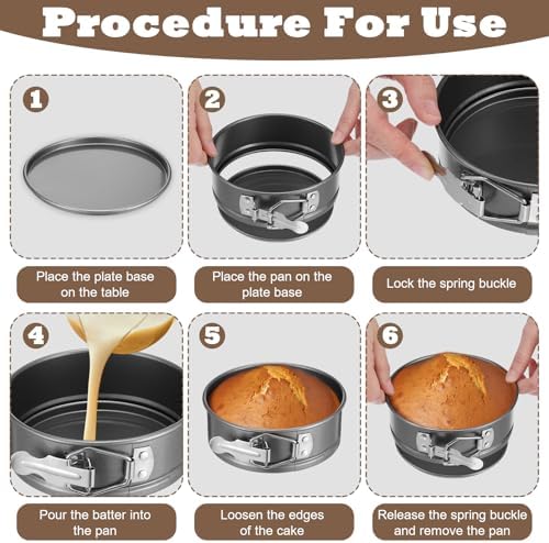 8 Pcs 4.7 Inch Springform Pan with Removable Bottom, Nonstick, Round