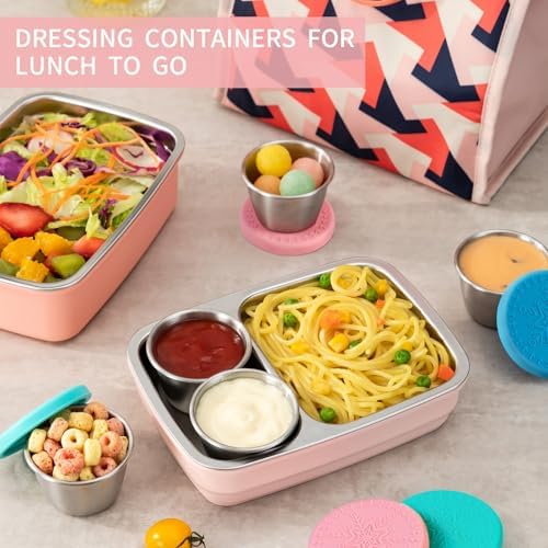 Freshmage 6-Pack 2.4oz Stainless Steel Dressing Container with