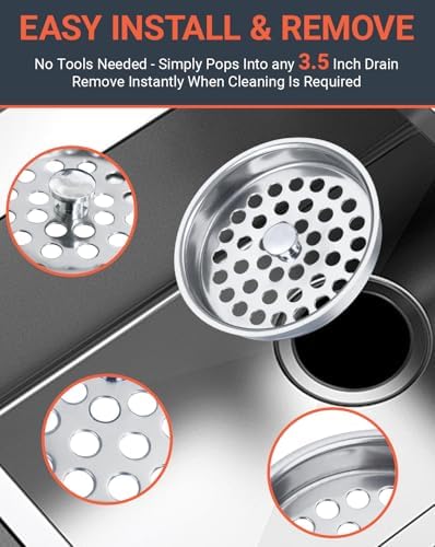 3-1/2" Garbage Disposal Strainer, Commercial Sink Basket
