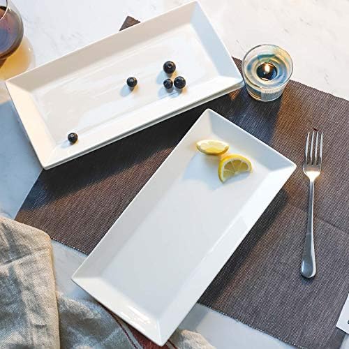 Sweese Porcelain Serving Tray, 12 Inch Rectangle Plates for Sushi