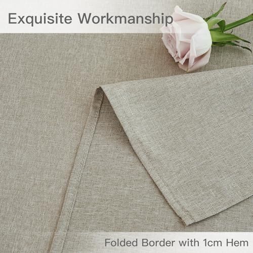 maxmill Rectangle Linen Textured Tablecloth Waterproof Spillproof