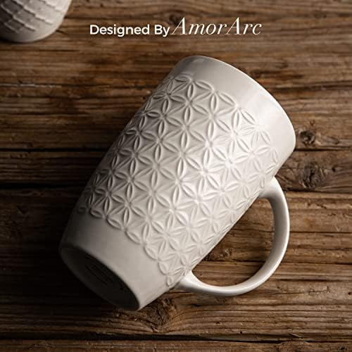 AmorArc 20 oz Large Coffee Mugs Set of 6, Tall Ceramic Coffee