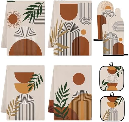 Bohemian Kitchen Towel Set, 8 Pack