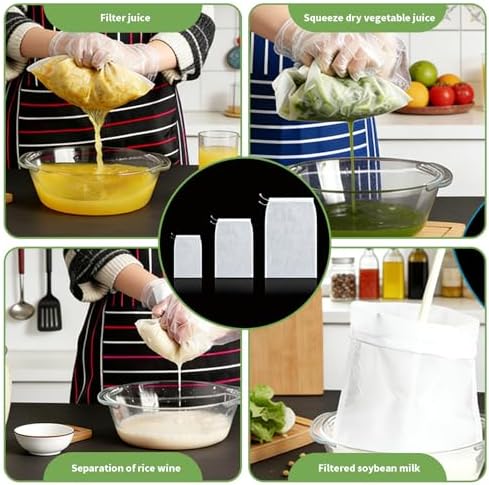 10Pack Cheese Cloth Bags for Straining Reusable Fine Mesh Strainer