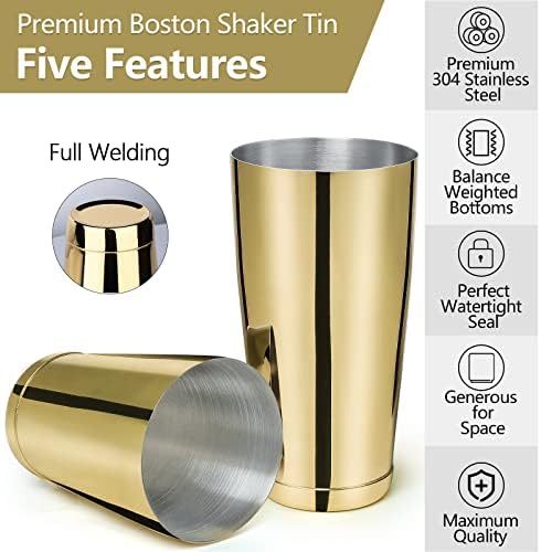 Stainless Steel Boston Shaker - 2-piece 18oz & 28oz Professional