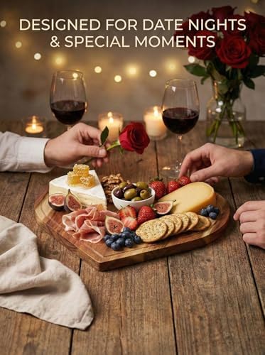 Heart Cutting Board 16x13.2 In, Large Lovers Charcuterie Board for