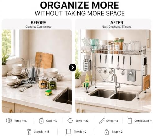 Over-the-Sink Expandable Dish Drying Rack