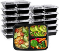 MUCHII 32 oz 3 Compartment Meal Prep Containers, 20 Count To Go Bowls