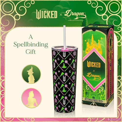 Dragon Glassware x Wicked Stainless Steel Tumbler with Straw, 24 oz