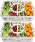 2 Pcs Salad Bar Containers for Fridge with Lid