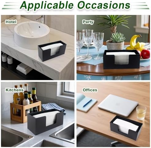 Countertop Paper Towel Holder, Black Acrylic, 2 Pack