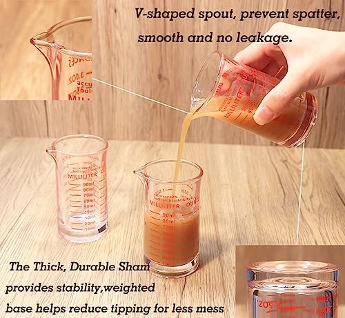 Ackers 3oz/90ml Glass Measuring Cup – Shot Glass with Double