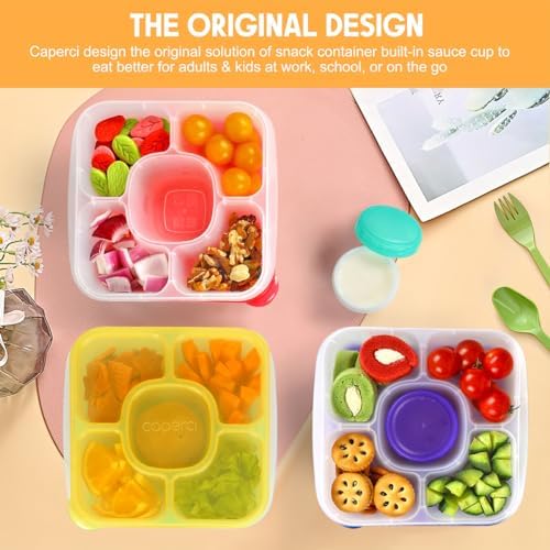 Caperci Original Lunchable Snack Containers for Kids & Adults