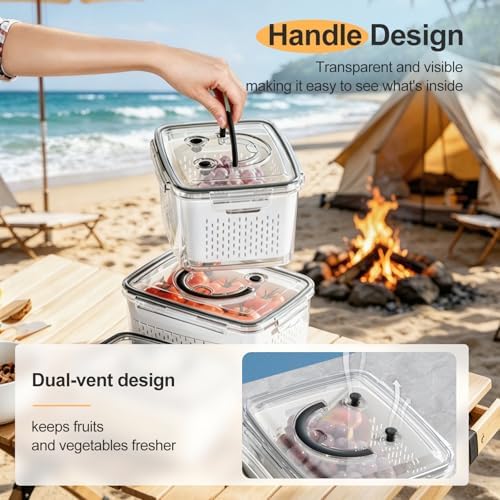 YudouTech 4 PCS Fruit Storage Containers with Removable Colander