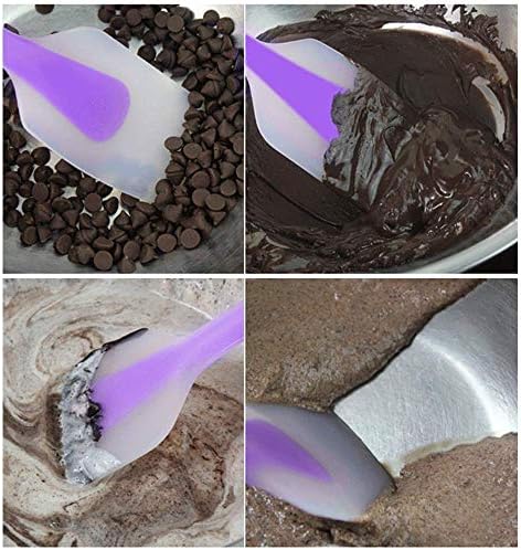 Silicone Spatulas Set of 4 - Heat Resistant Non-Stick Flexible Rubber