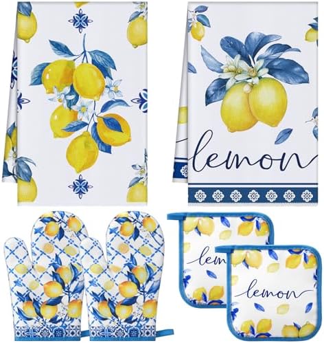 FoldTier 6 Pcs Capri Lemon Kitchen Decoration Amalfi Coast Kitchen