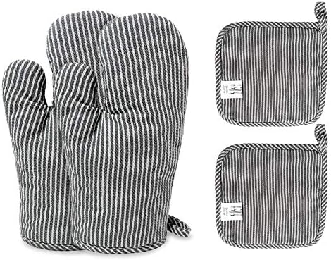 4-Piece Oven Mitts and Pot Holders Set