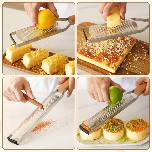 SHIKORI Stainless Steel Cheese Graters, 3-Pcs