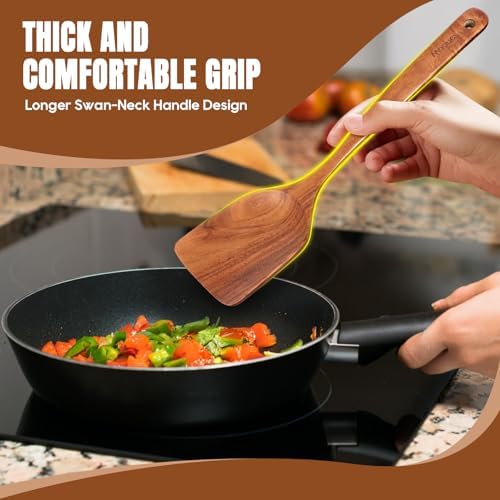 10-Piece Natural Teak Wood Kitchen Utensil Set