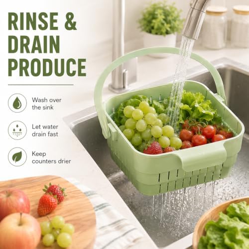 2Pack Multifunctional Hanging Sink Drain Basket for Kitchen, 2-in-1