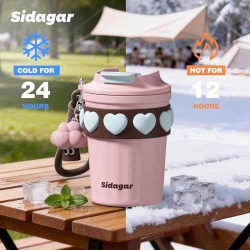 SDGA+ 12 oz Travel Coffee Mug Spill Proof Leak Proof, Stainless Steel