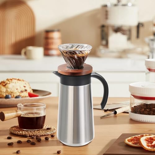 GearRoot 28oz Small Coffee Carafe Insulated Coffee Pot, Silver