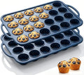 Vinino 2 Pack Mini Silicone Muffin Pan with Stainless Steel Frame