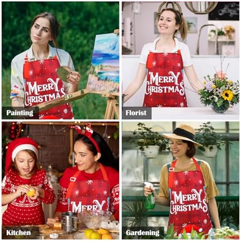 Fiodrimy Arons with Pocket Womens Waterproof Adjustable Cooking Aprons