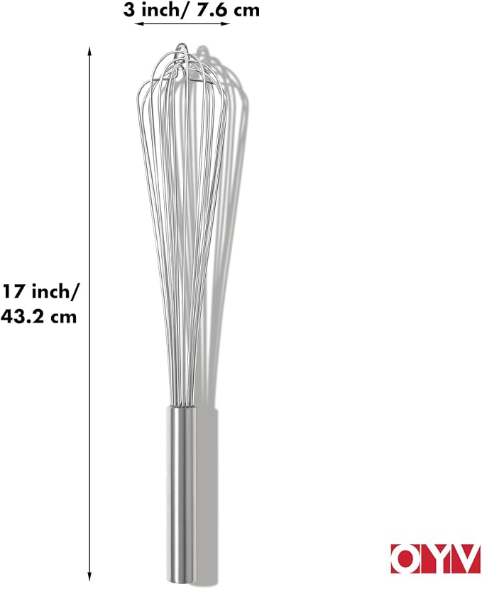 OYV 18/10 Stainless Steel Large Whisk, Mixing Batter, Making Sauces, Long Wisk - Image 7