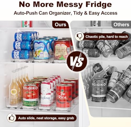 Adjustable Width Soda Can Dispenser, Can Organizer for Pantry