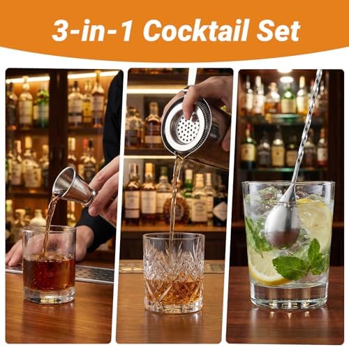 3 Pack Bar Set, Includes Shot Measure Jigger 2 oz 1 oz, 11.8" Bar