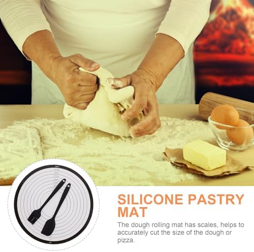 UPKOCH Silicone Kneading Mat Set 11.81X11.81In Non-Stick Dough Rolling