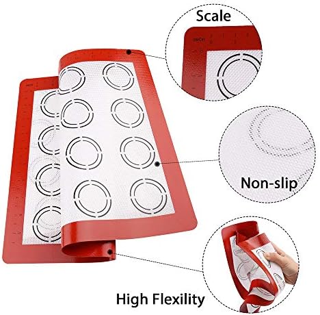 LotFancy Silicone Baking Mat, 2 Pack Non Stick Macaron Baking Liner