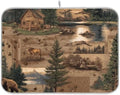 OTVEE Cabin in The Wilderness Dish Drying Mat for Kitchen Counter