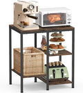 OGEMXU 4-Tier Adjustable Microwave Cart, Brown