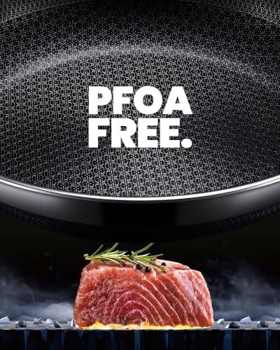 Non Stick Frying Pans, 12 inch Hybrid Ceramic Pans with Lid